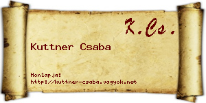 Kuttner Csaba névjegykártya